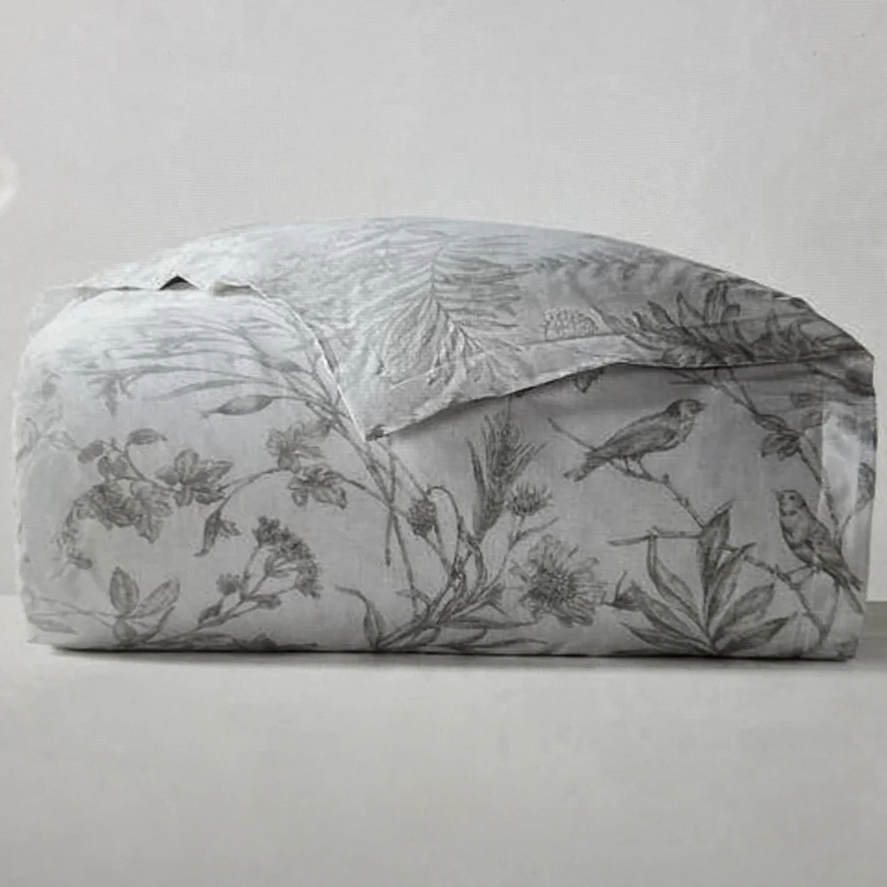 Ralph Lauren Genevieve Grey Floral Queen Cotton Comforter New Org 355
